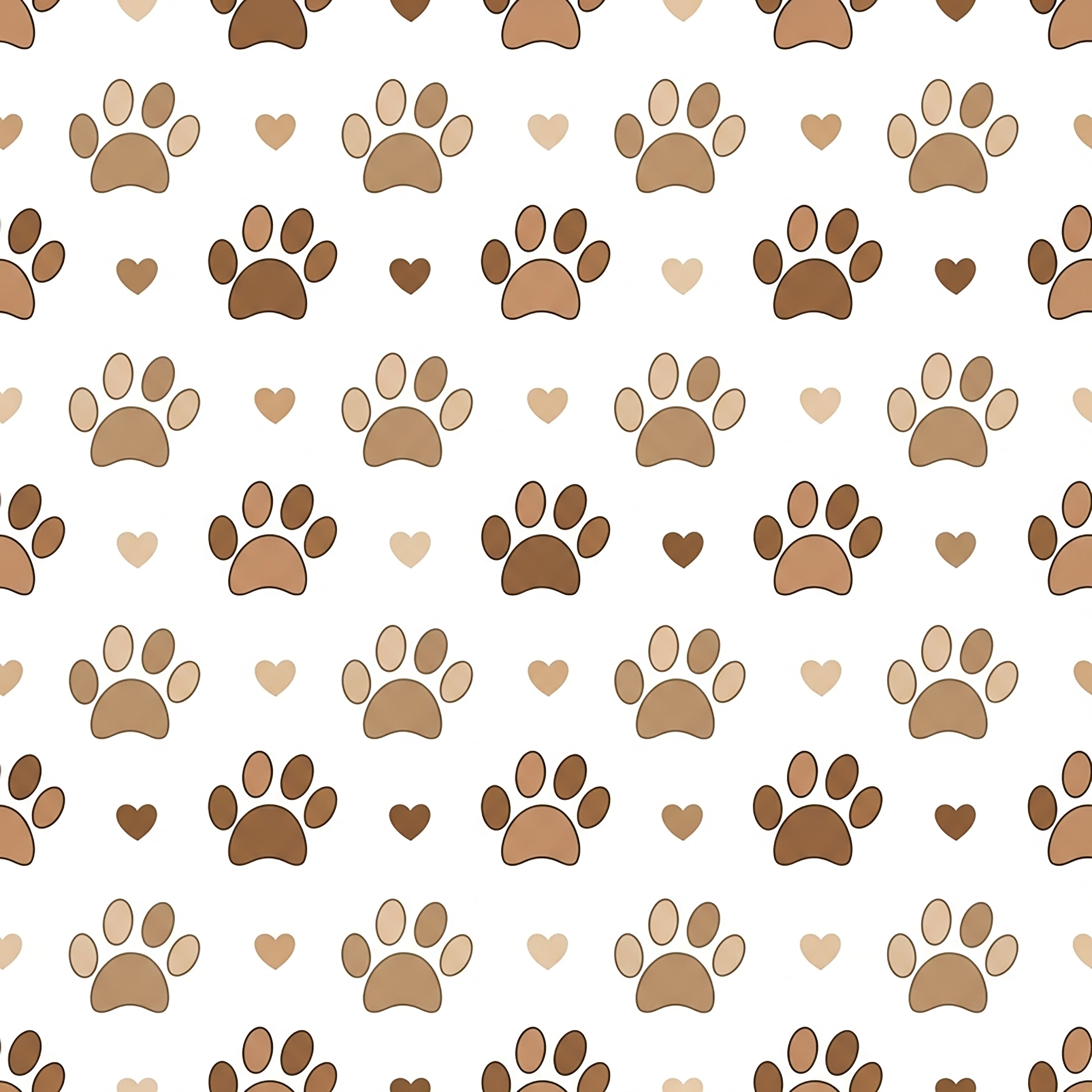 Puppy and paw print pattern wallpaper texture