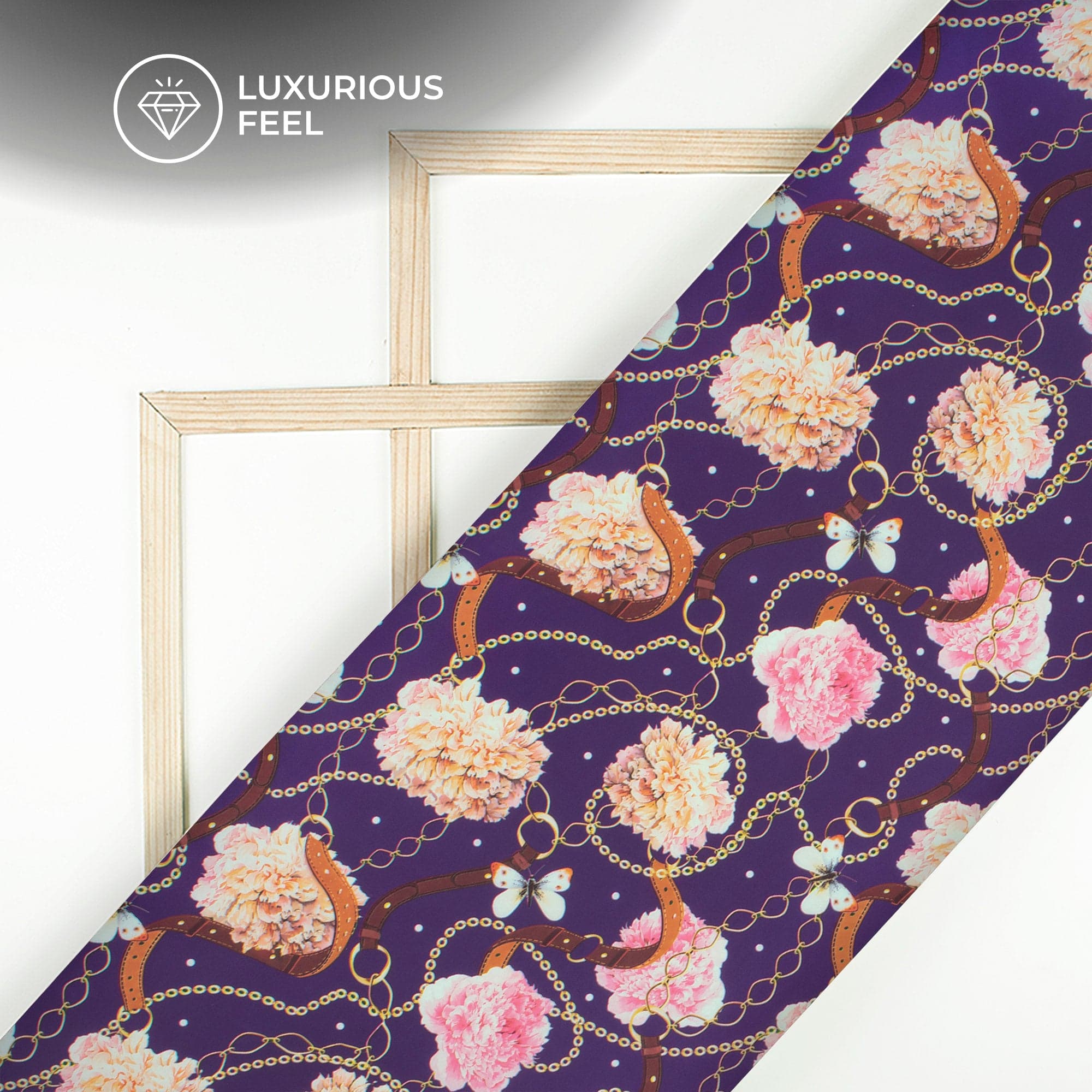 Pink Floral Imported Satin — view 1