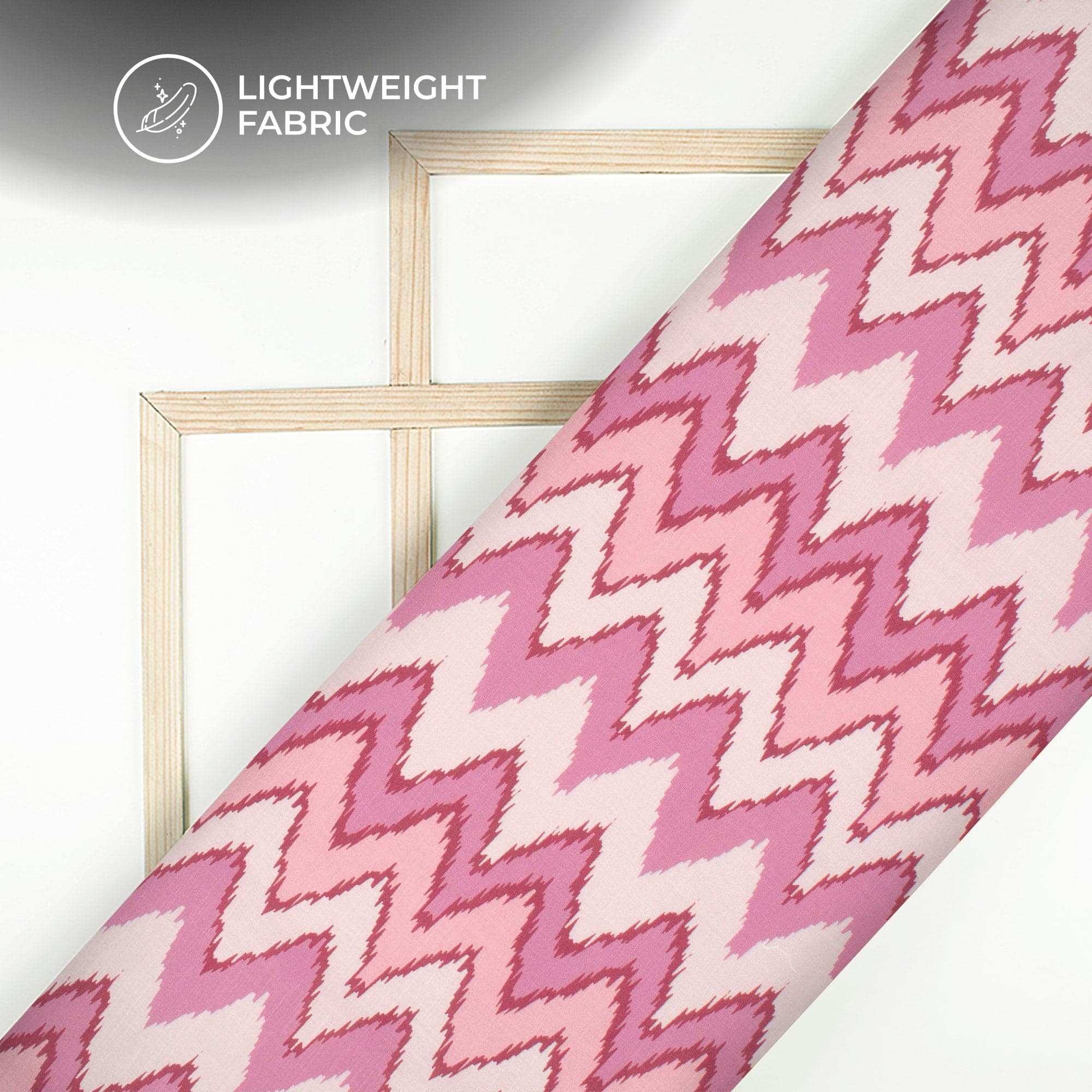 Pink Ikkat Poly Linen — view 1