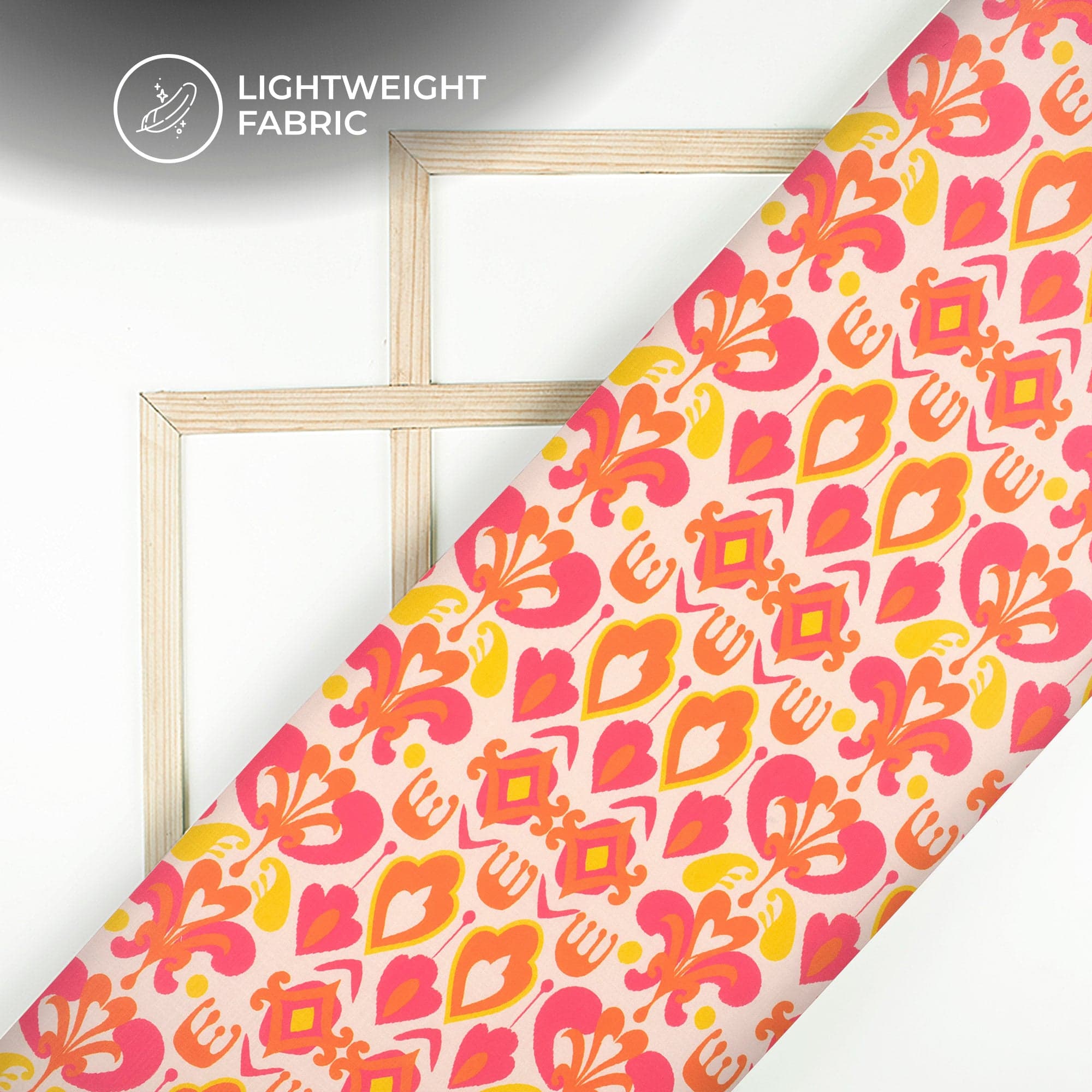 Orange Paisley Poly Linen — view 1