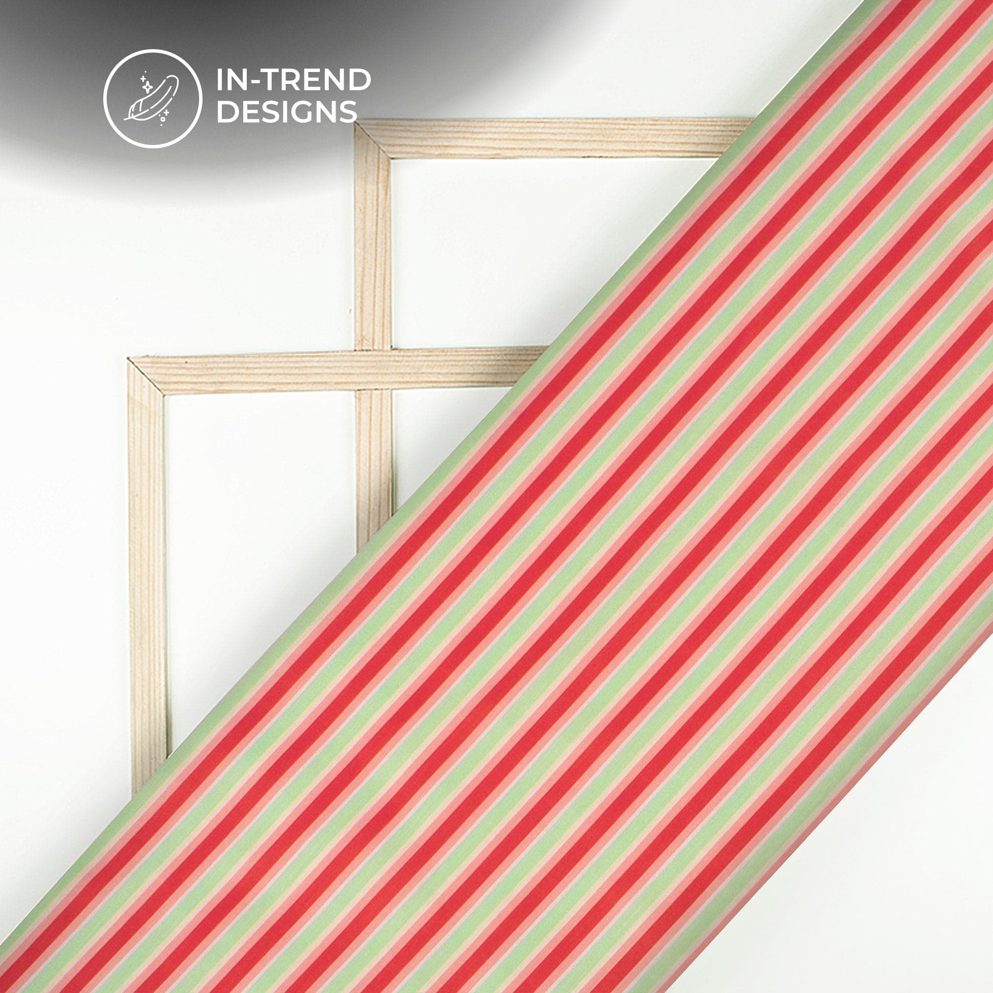 Green Stripe Poly Muslin — view 1
